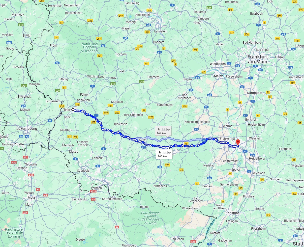 Anreise von Trier Zu Mannheim Über 