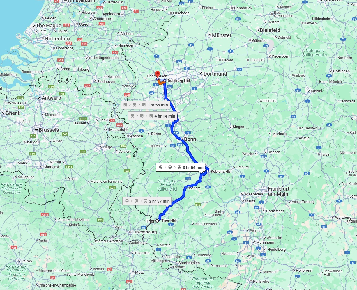 Anreise von Trier Zu Moers Über 