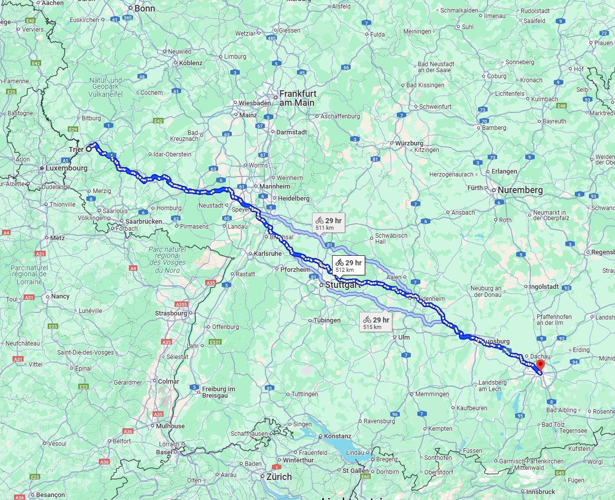 Anreise von Trier Zu München Über 