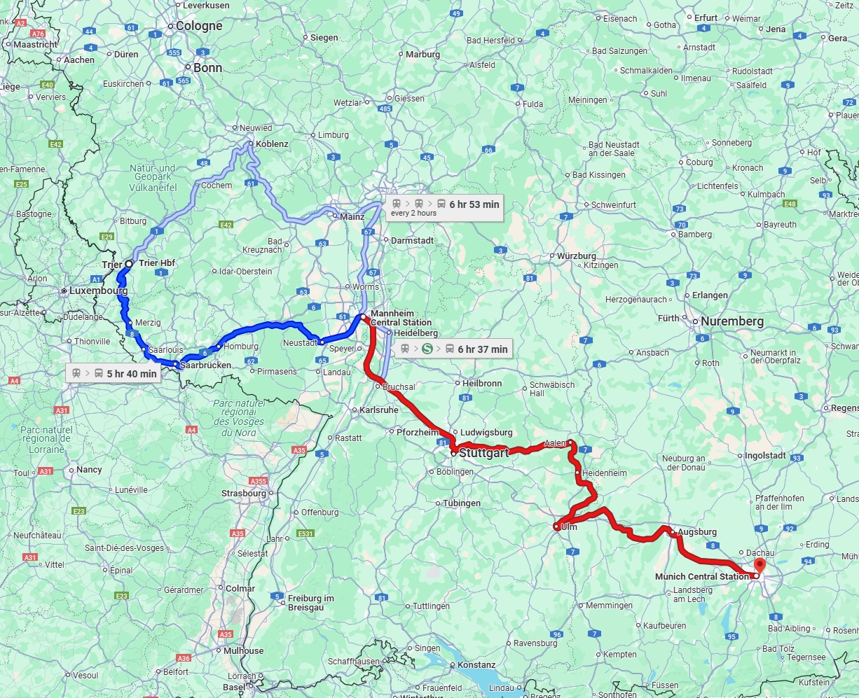 Anreise von Trier Zu München Über 