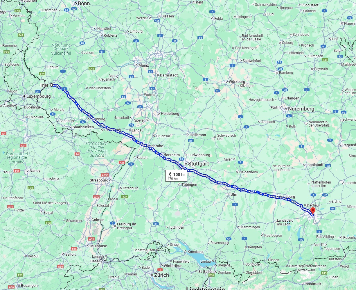 Anreise von Trier Zu München Über 
