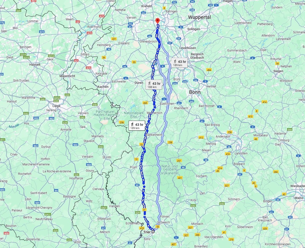 Anreise von Trier Zu Neuss Über 