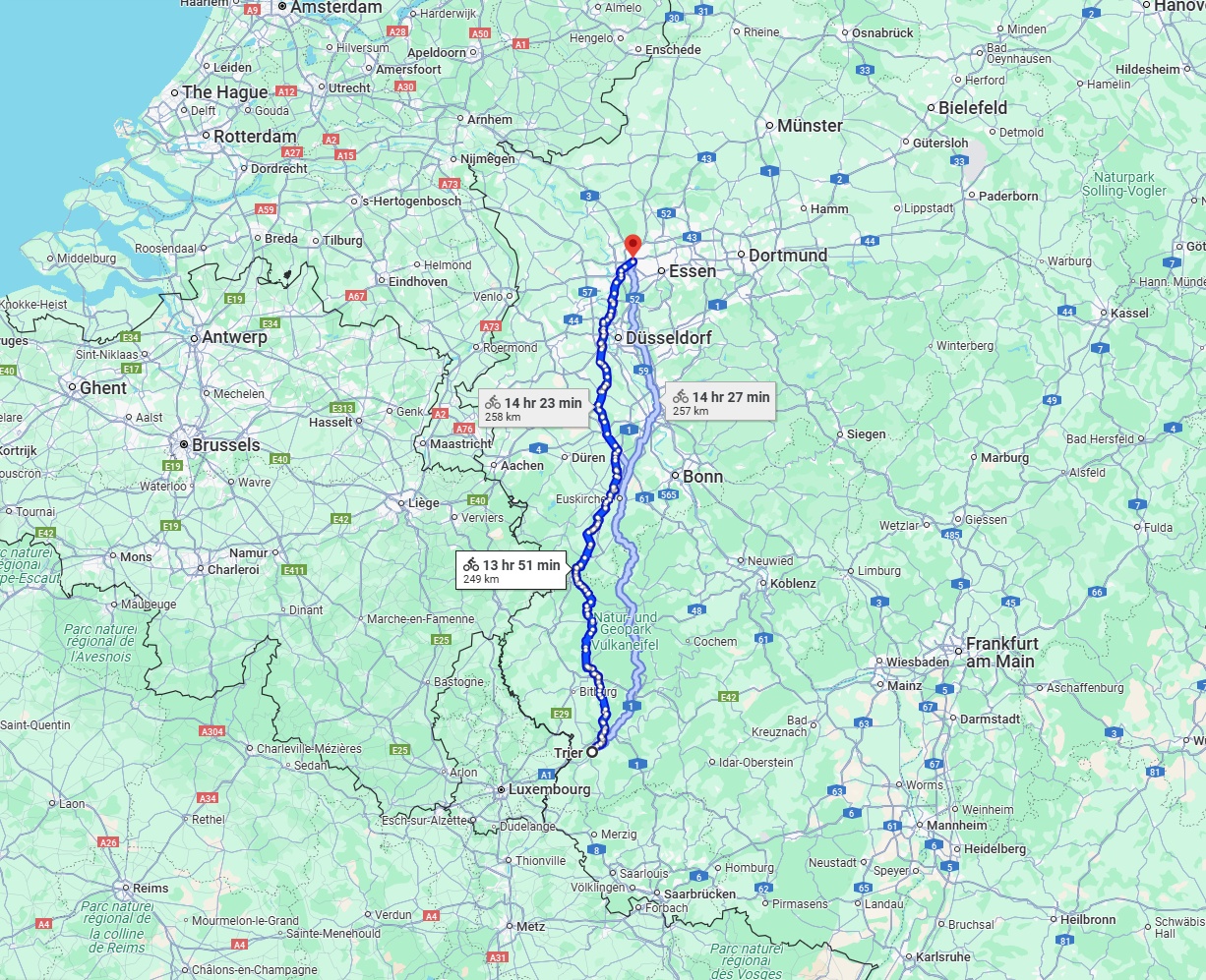 Anreise von Trier Zu Oberhausen Über 