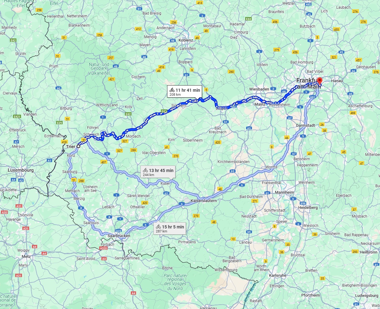 Anreise von Trier Zu Offenbach am Main Über 