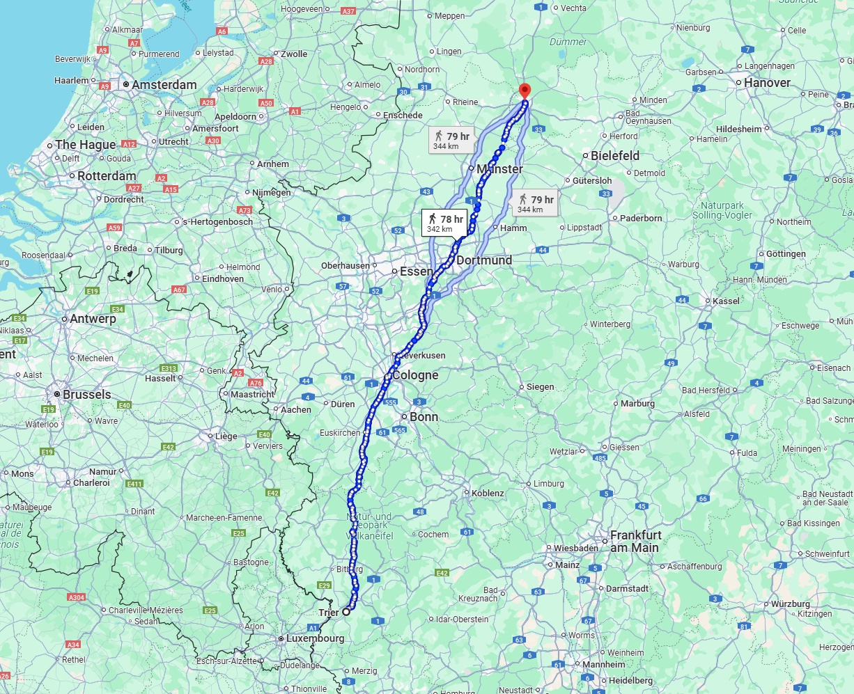 Anreise von Trier Zu Osnabrück Über 