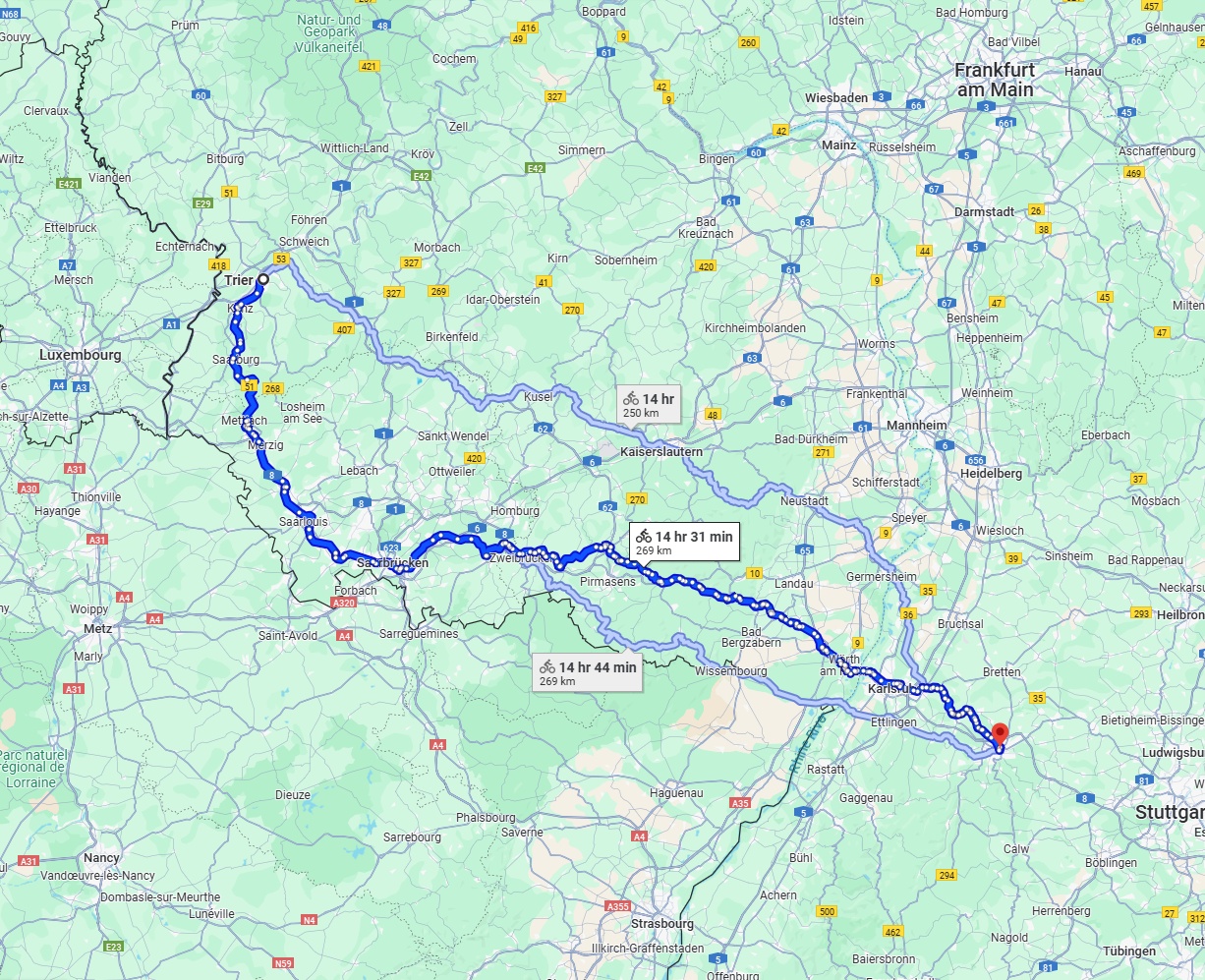 Anreise von Trier Zu Pforzheim Über 