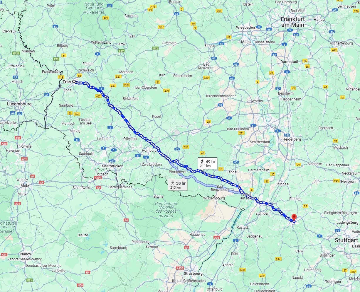 Anreise von Trier Zu Pforzheim Über 