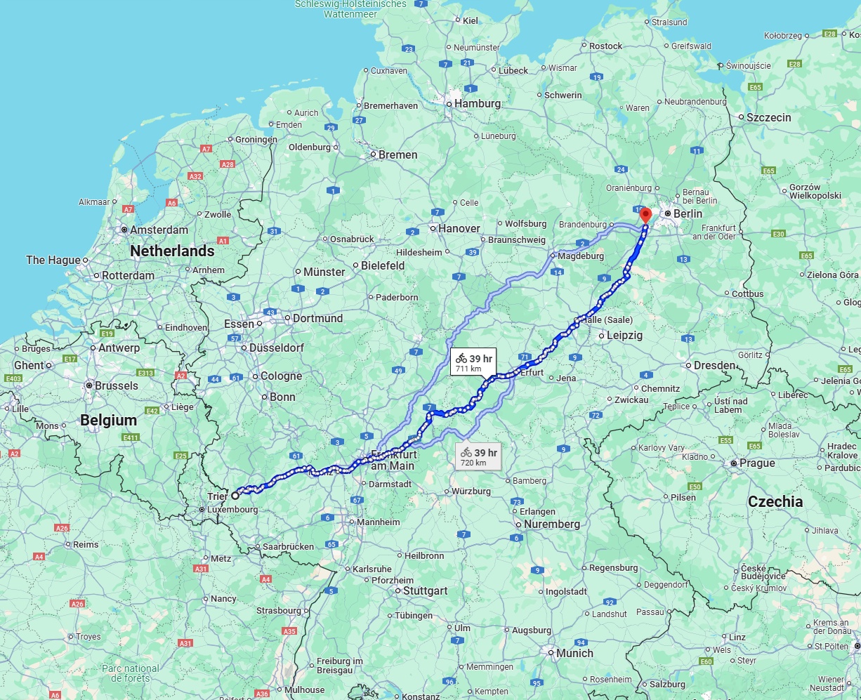 Anreise von Trier Zu Potsdam Über 