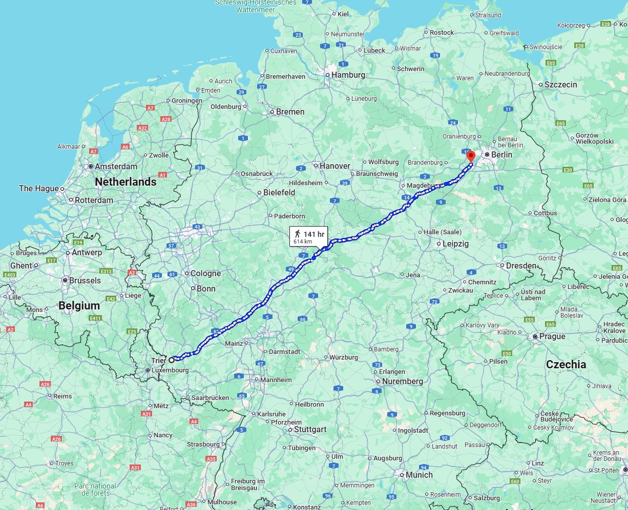 Anreise von Trier Zu Potsdam Über 
