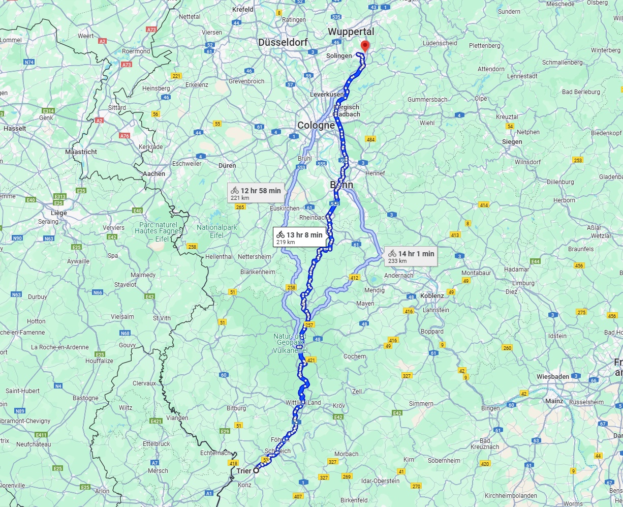 Anreise von Trier Zu Remscheid Über 