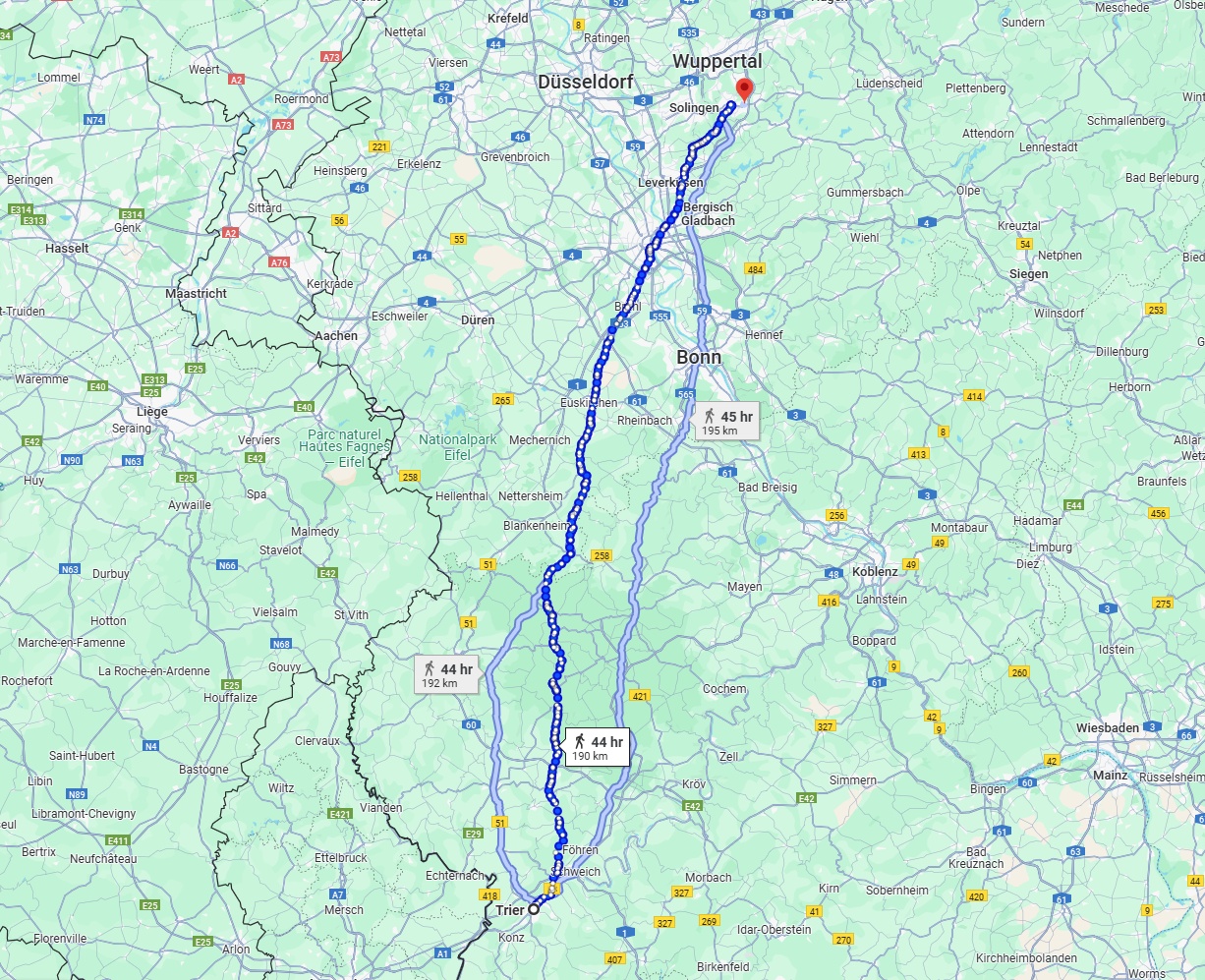 Anreise von Trier Zu Remscheid Über 