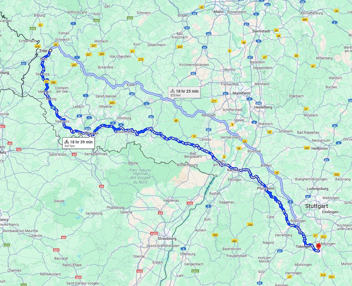 Anreise von Trier Zu Reutlingen Über 