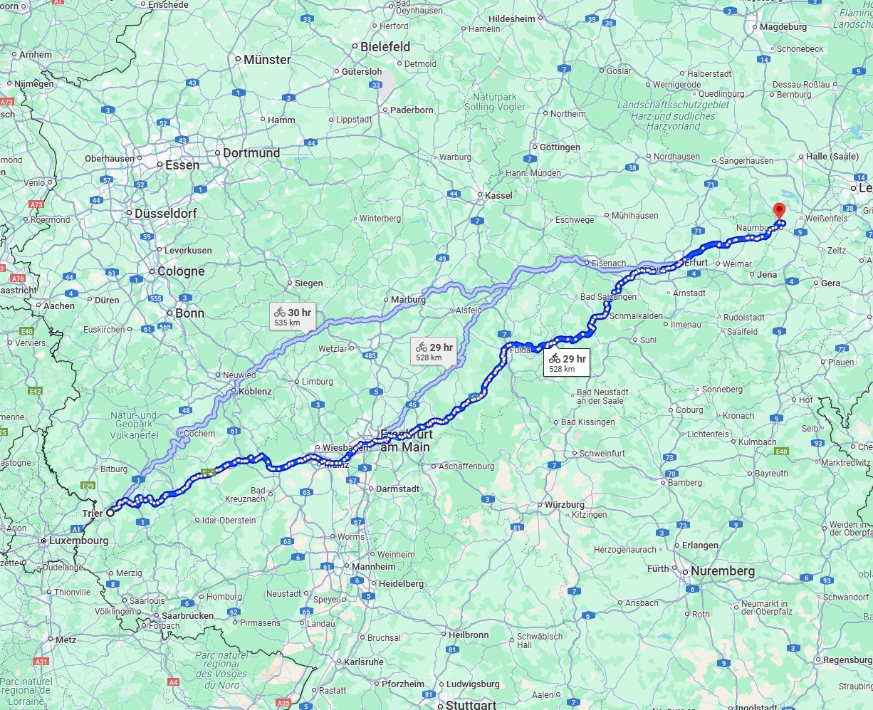 Anreise von Trier Zu Saale Über 