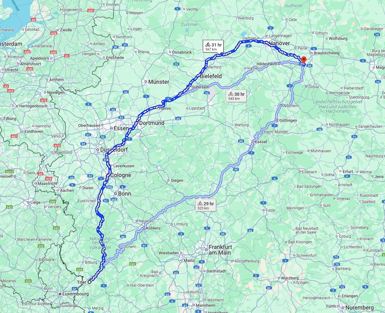 Anreise von Trier Zu Salzgitter Über 
