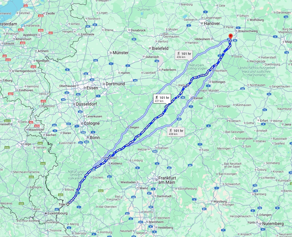 Anreise von Trier Zu Salzgitter Über 