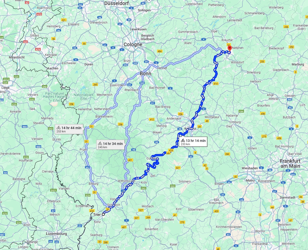 Anreise von Trier Zu Siegen Über 