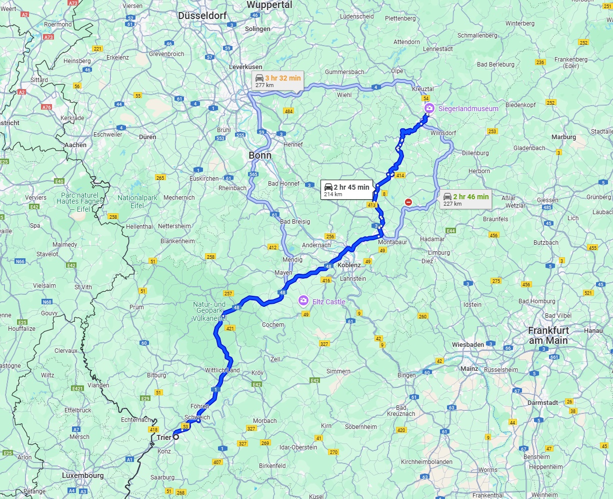 Anreise von Trier Zu Siegen Über via A48