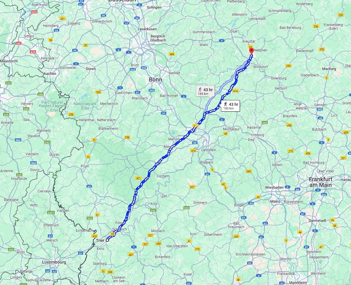 Anreise von Trier Zu Siegen Über 