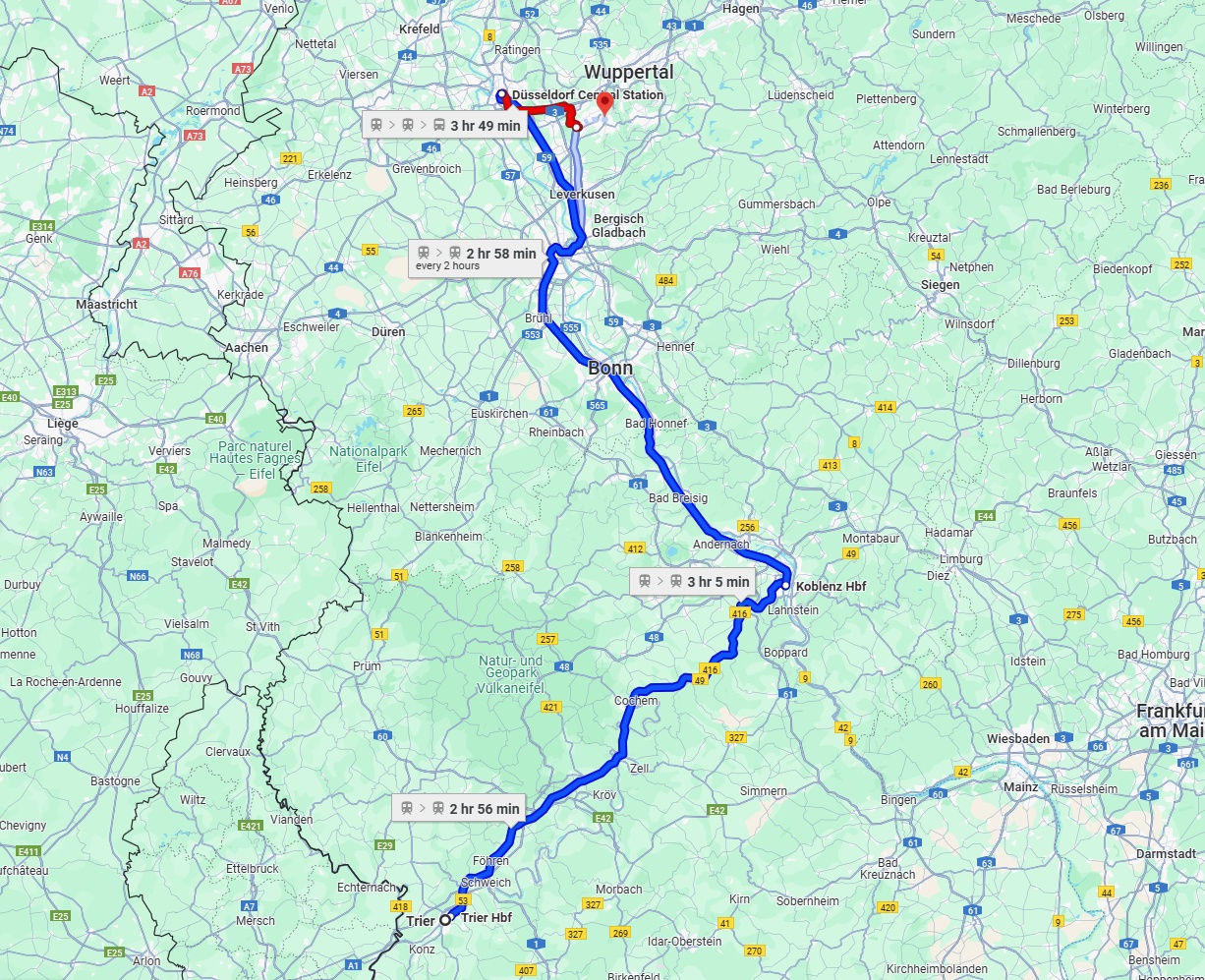 Anreise von Trier Zu Solingen Über 