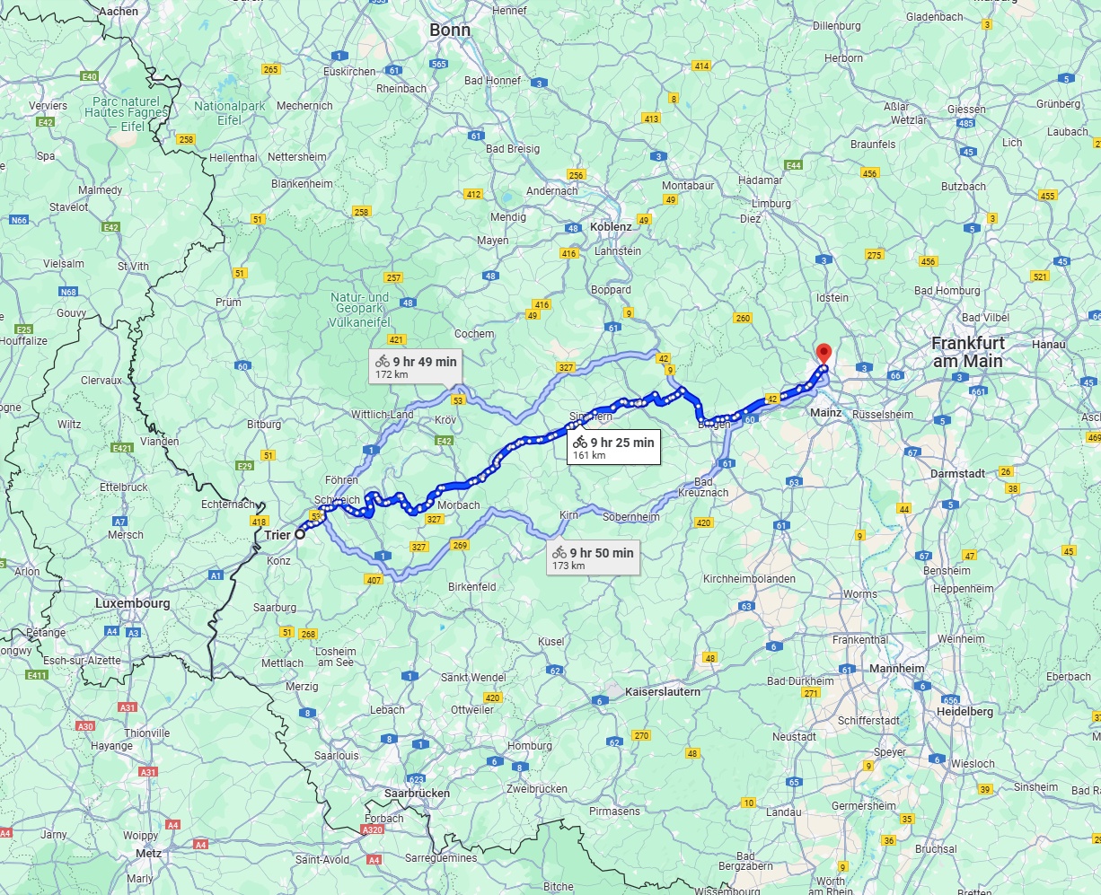 Anreise von Trier Zu Wiesbaden Über 