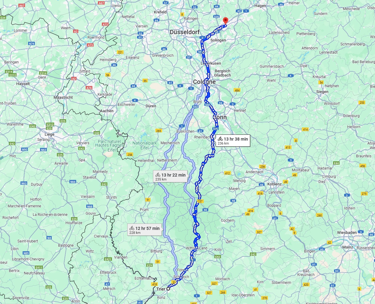 Anreise von Trier Zu Wuppertal Über 