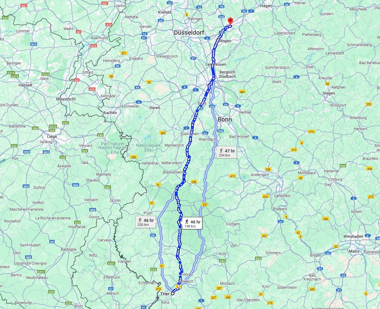 Anreise von Trier Zu Wuppertal Über 
