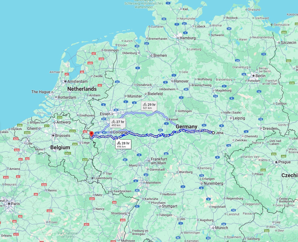 Anreise von Jena Zu Aachen Über 
