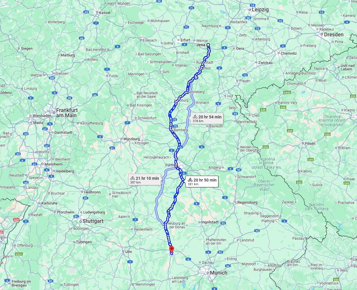 Anreise von Jena Zu Augsburg Über 