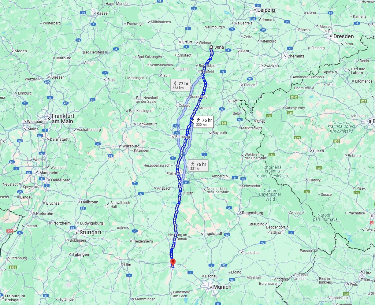Anreise von Jena Zu Augsburg Über 