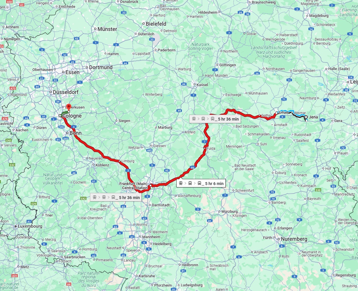 Anreise von Jena Zu Bergisch Gladbach Über 