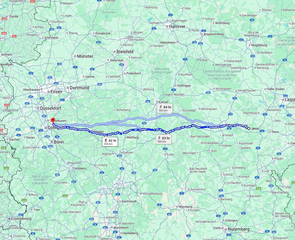 Anreise von Jena Zu Bergisch Gladbach Über 
