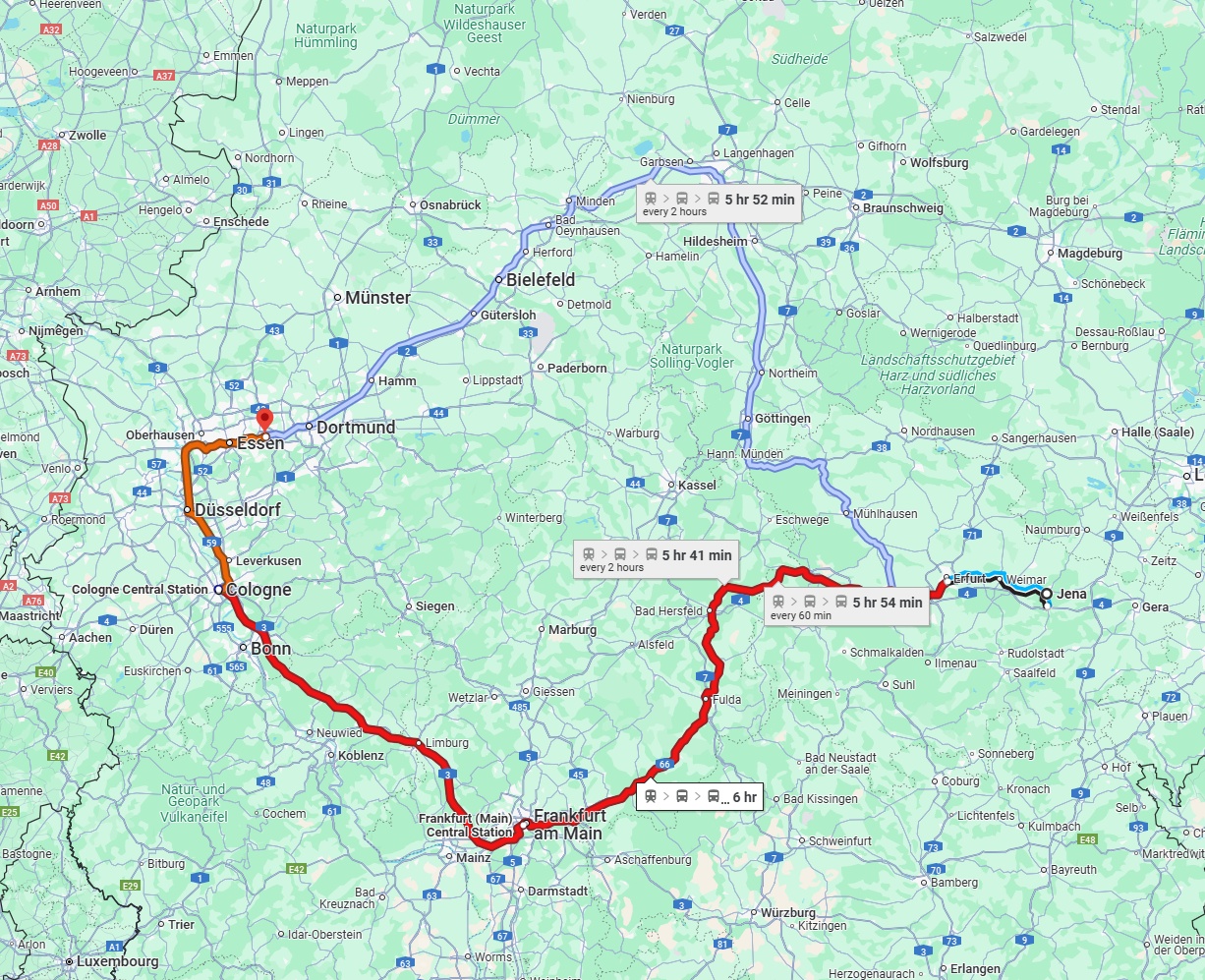 Anreise von Jena Zu Bochum Über 