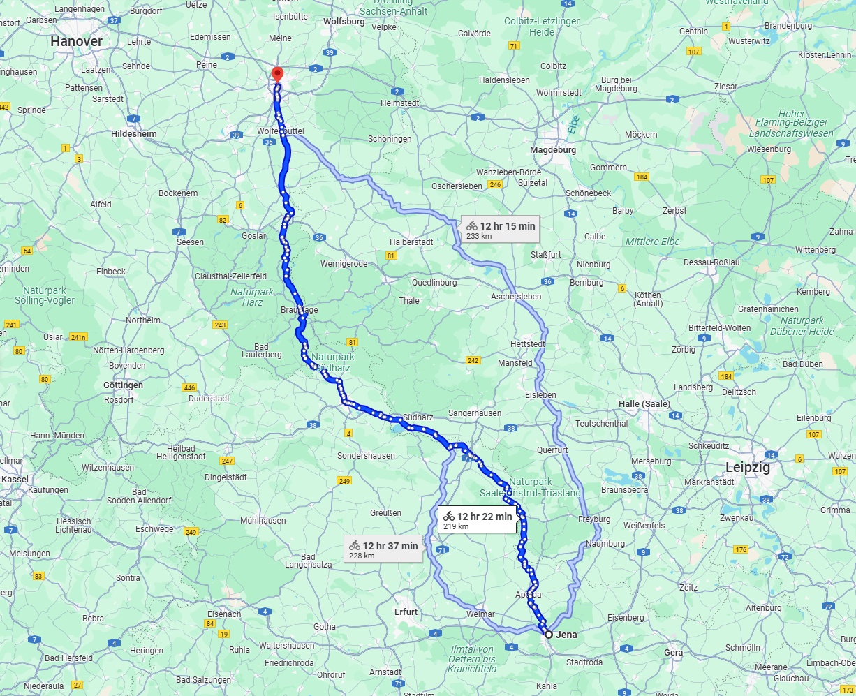 Anreise von Jena Zu Braunschweig Über 