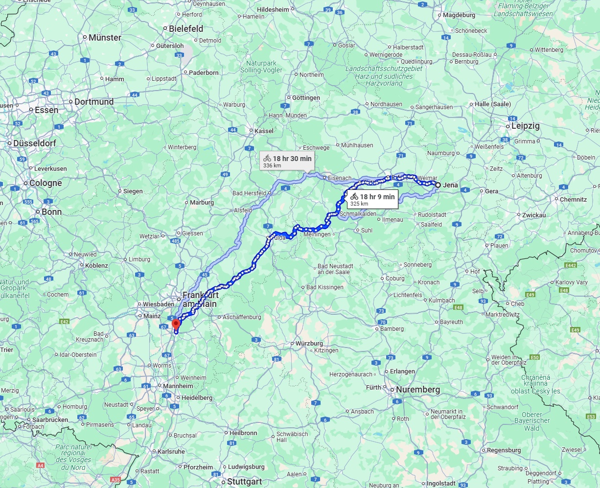 Anreise von Jena Zu Darmstadt Über 