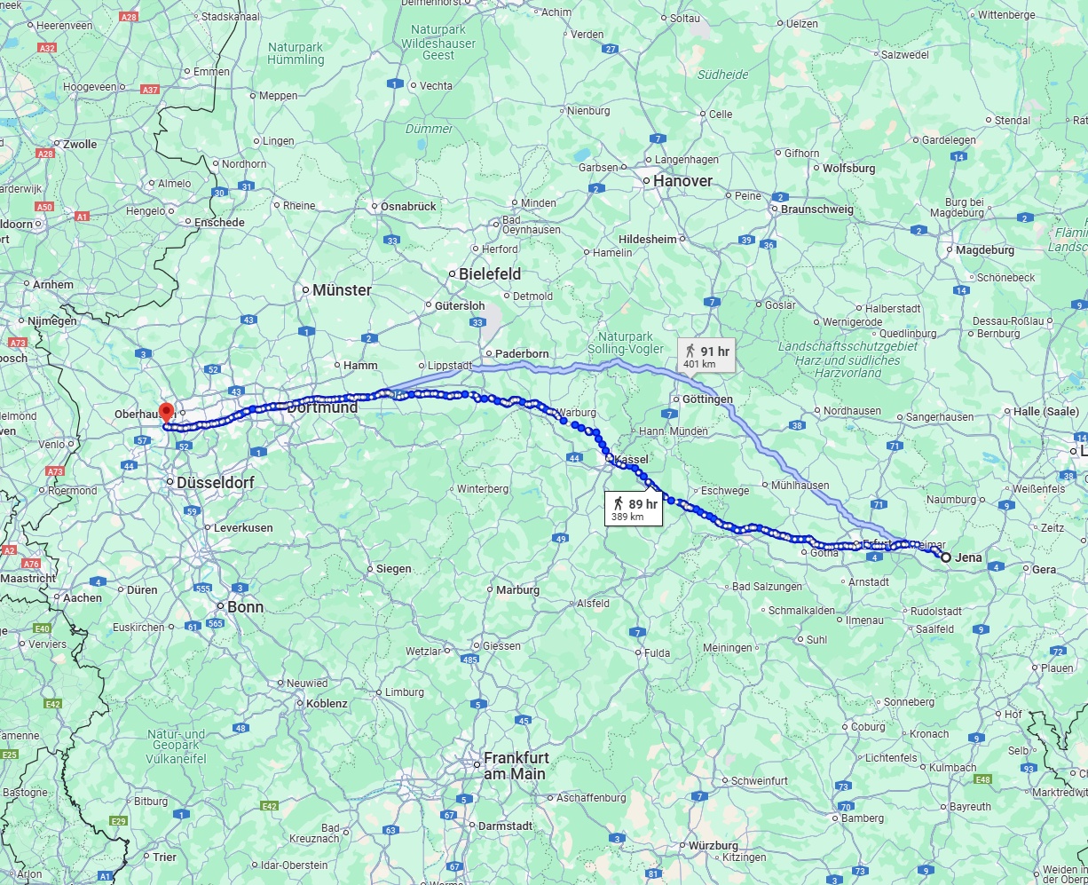 Anreise von Jena Zu Duisburg Über 