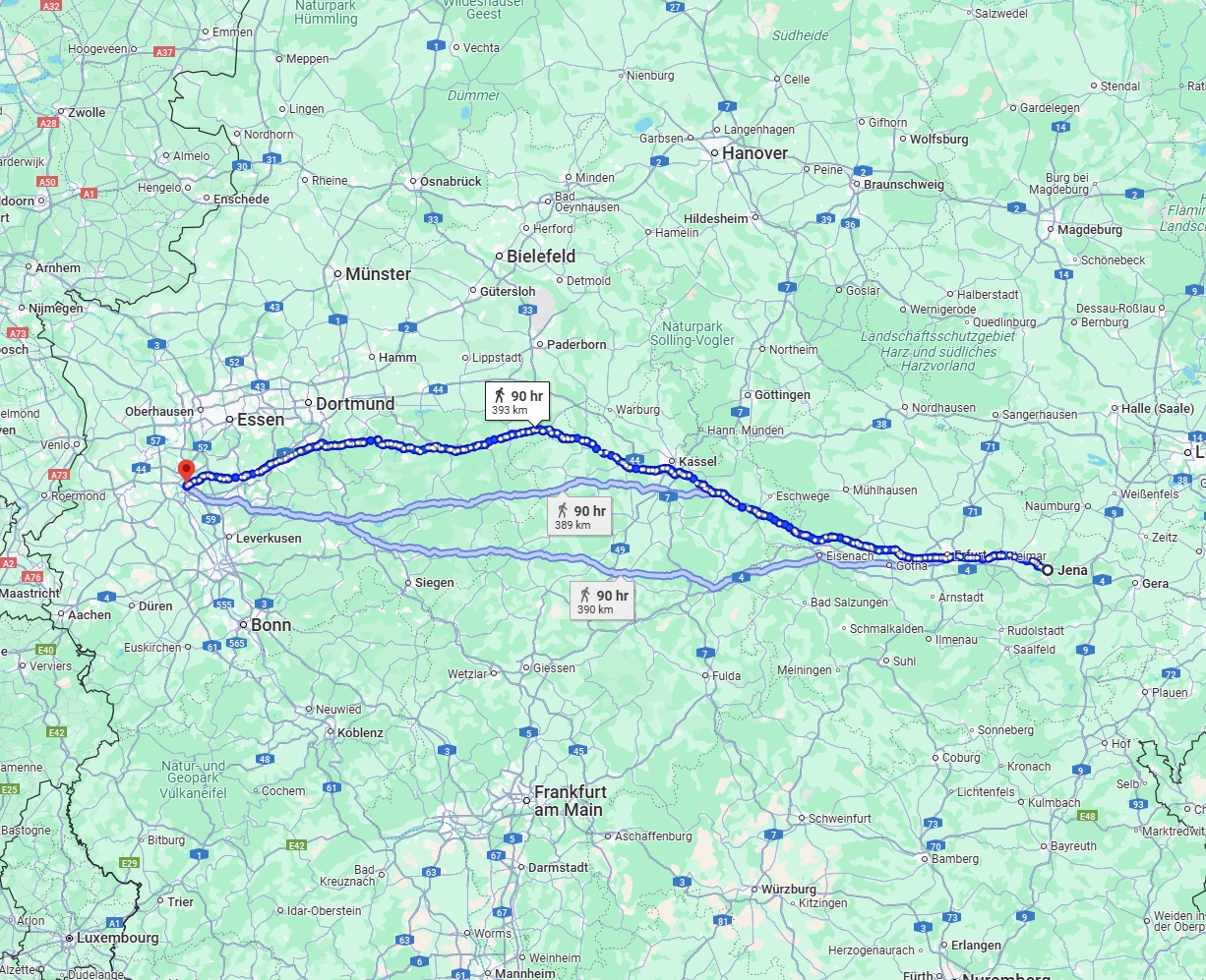 Anreise von Jena Zu Düsseldorf Über 