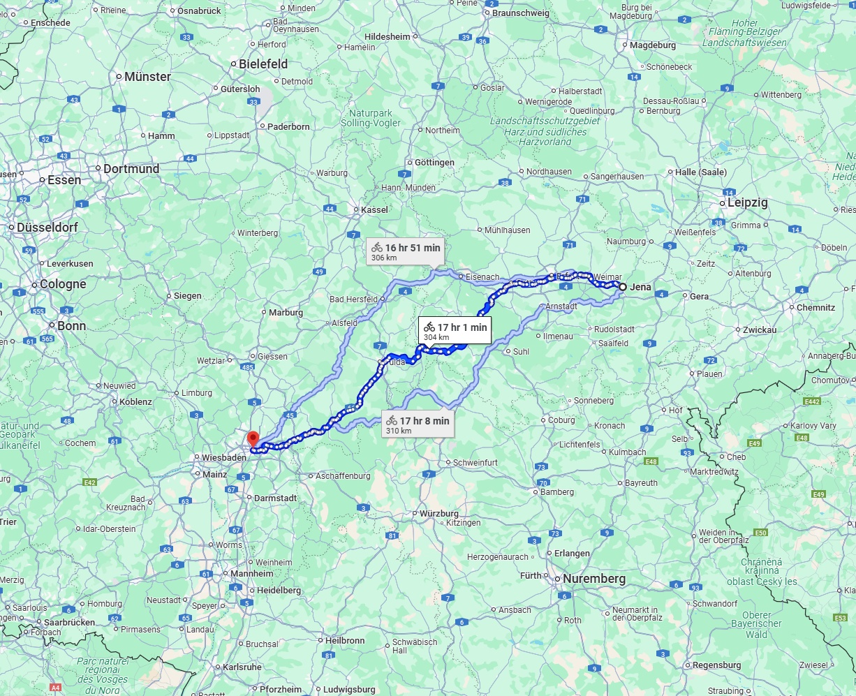 Anreise von Jena Zu Frankfurt am Main Über 