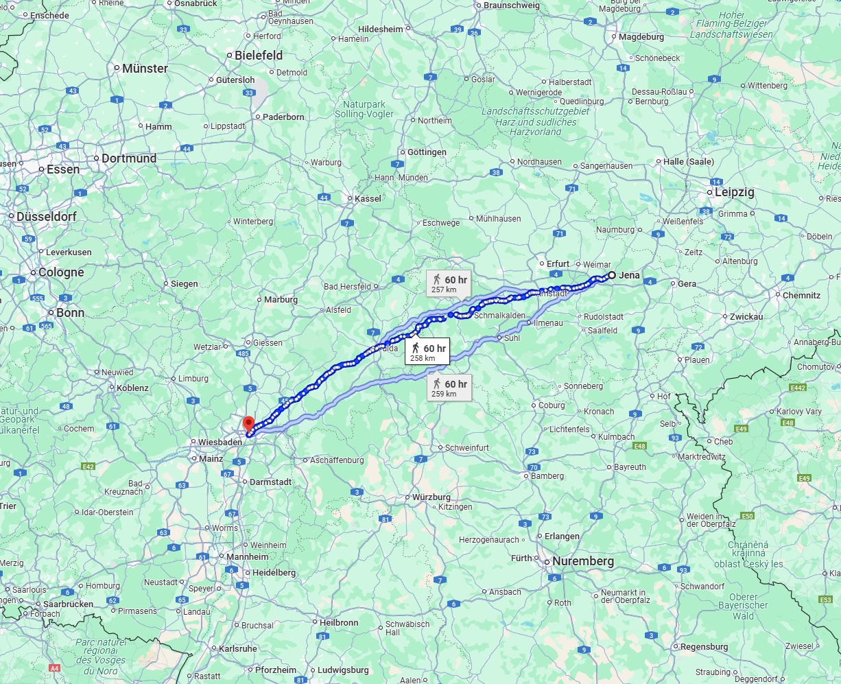 Anreise von Jena Zu Frankfurt am Main Über 