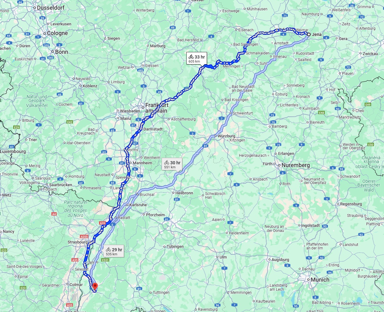 Anreise von Jena Zu Freiburg im Breisgau Über 
