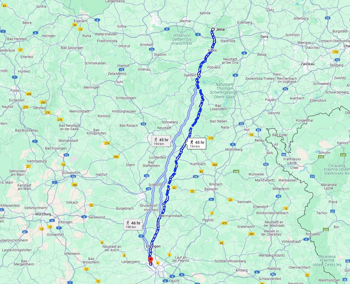 Anreise von Jena Zu Fürth Über 