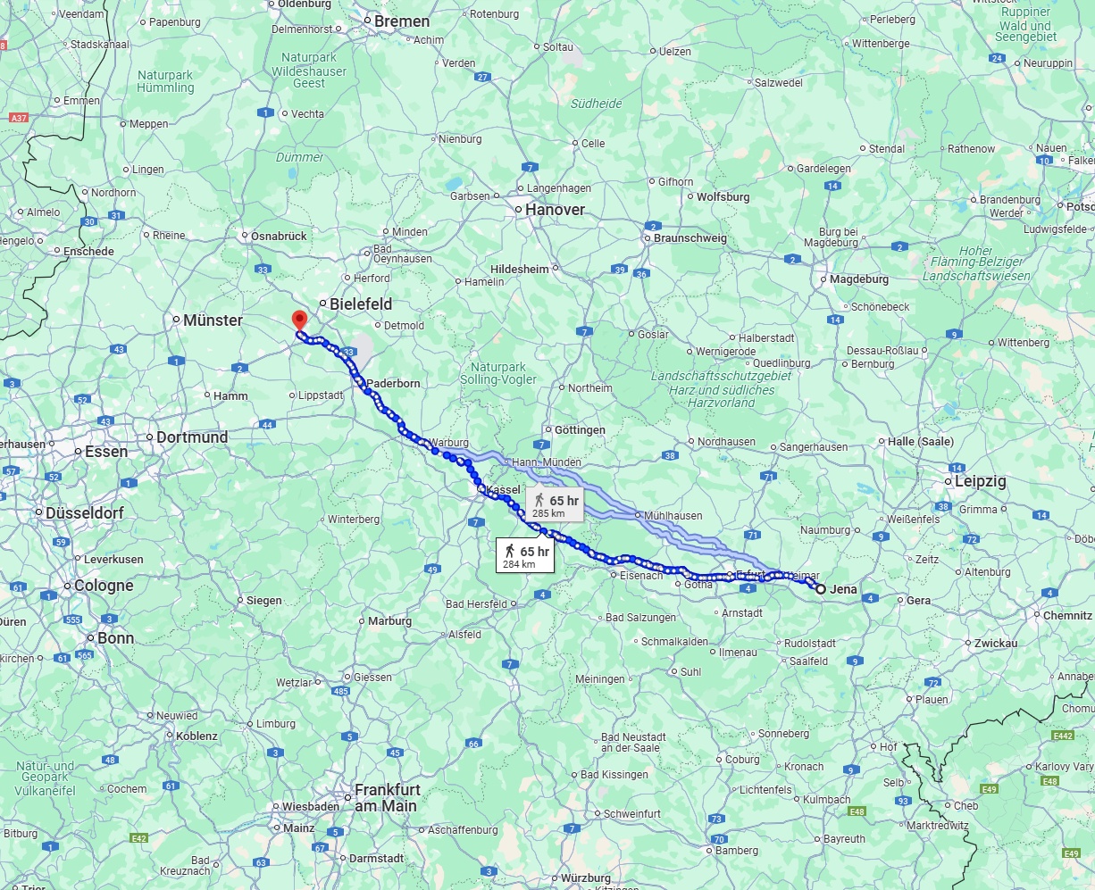Anreise von Jena Zu Gütersloh Über 