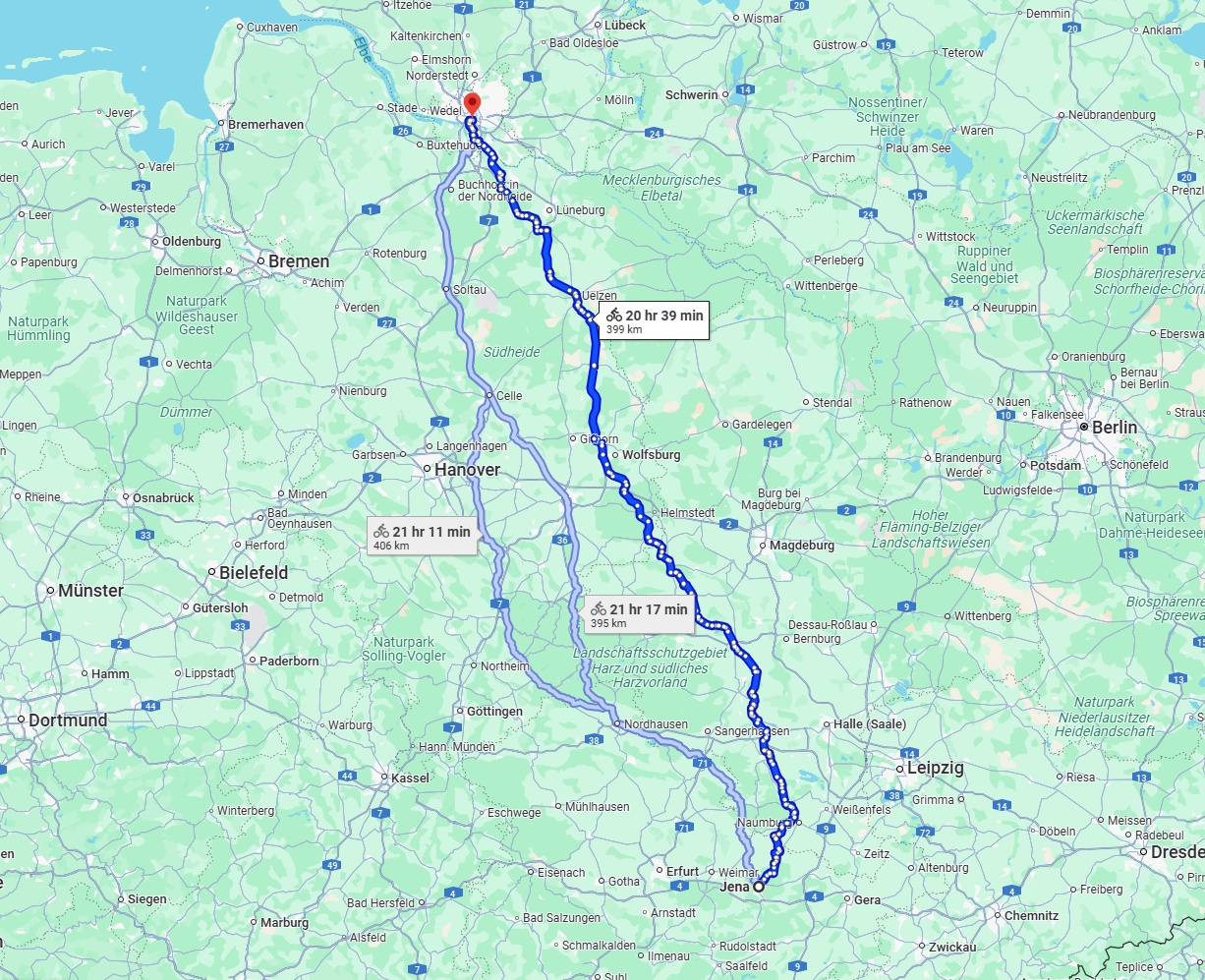 Anreise von Jena Zu Hamburg Über 