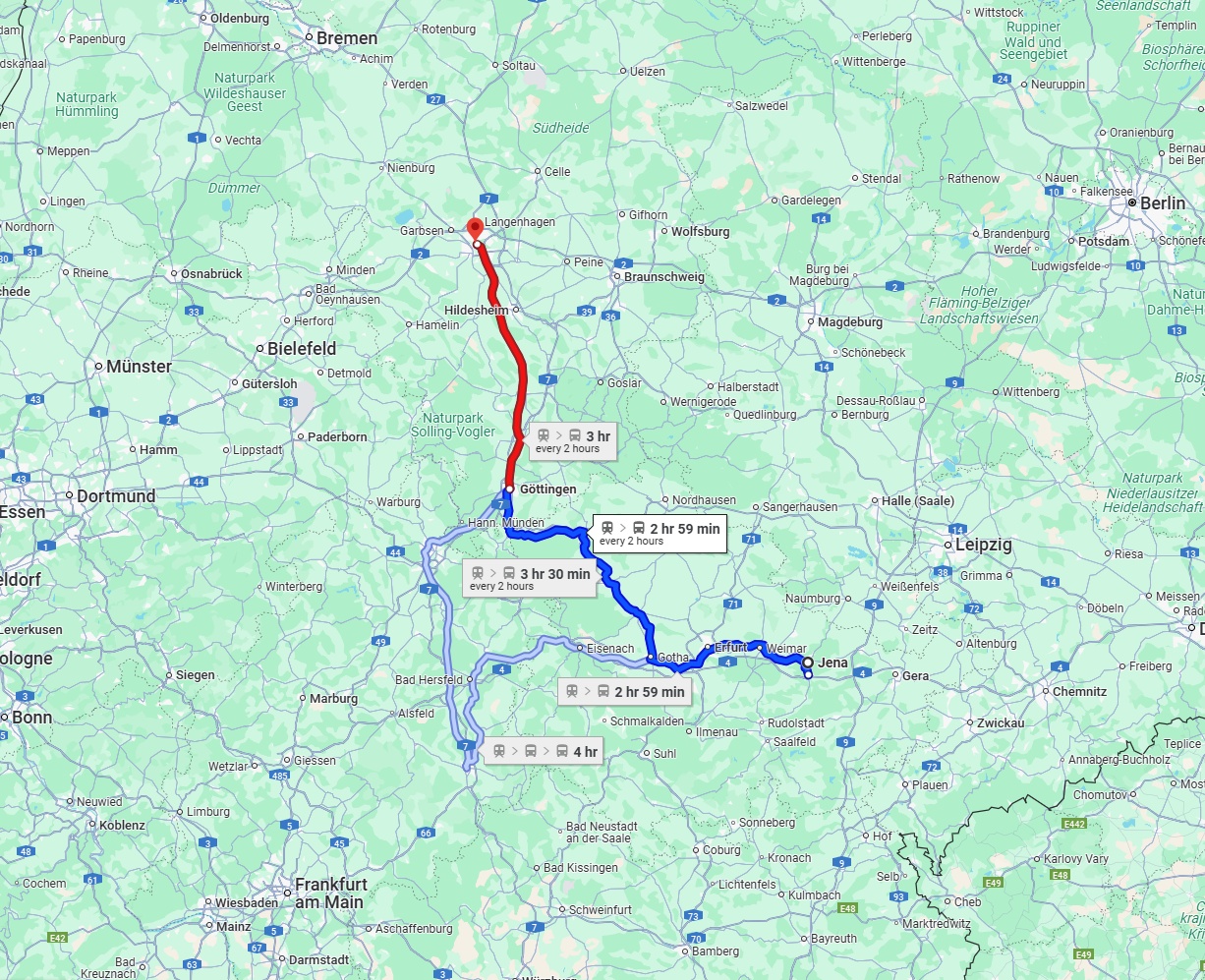 Anreise von Jena Zu Hannover Über 