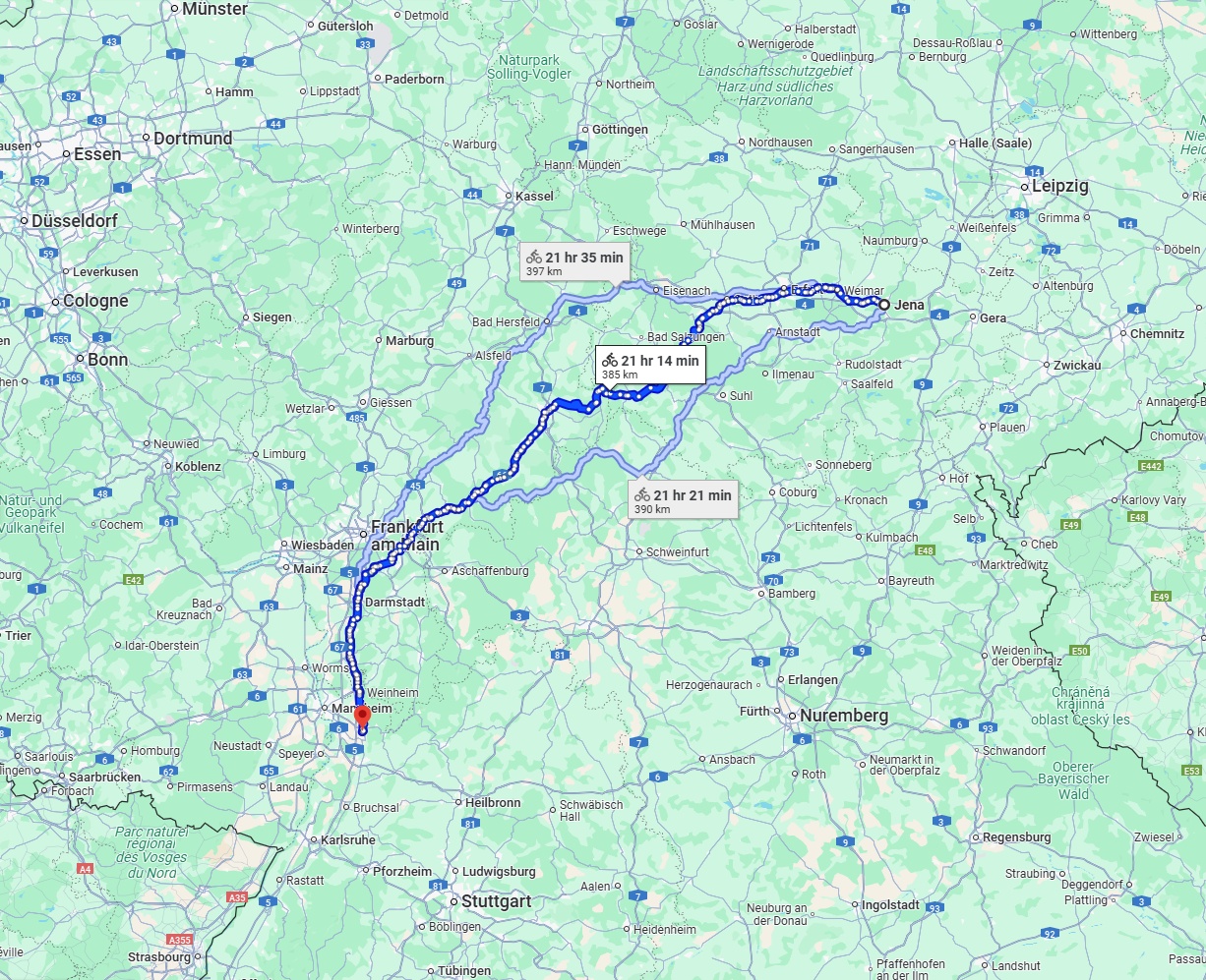 Anreise von Jena Zu Heidelberg Über 