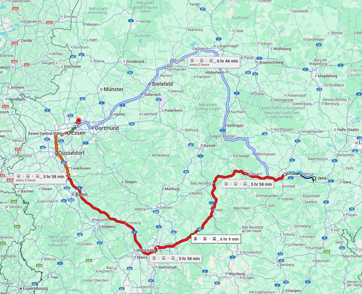 Anreise von Jena Zu Herne Über 