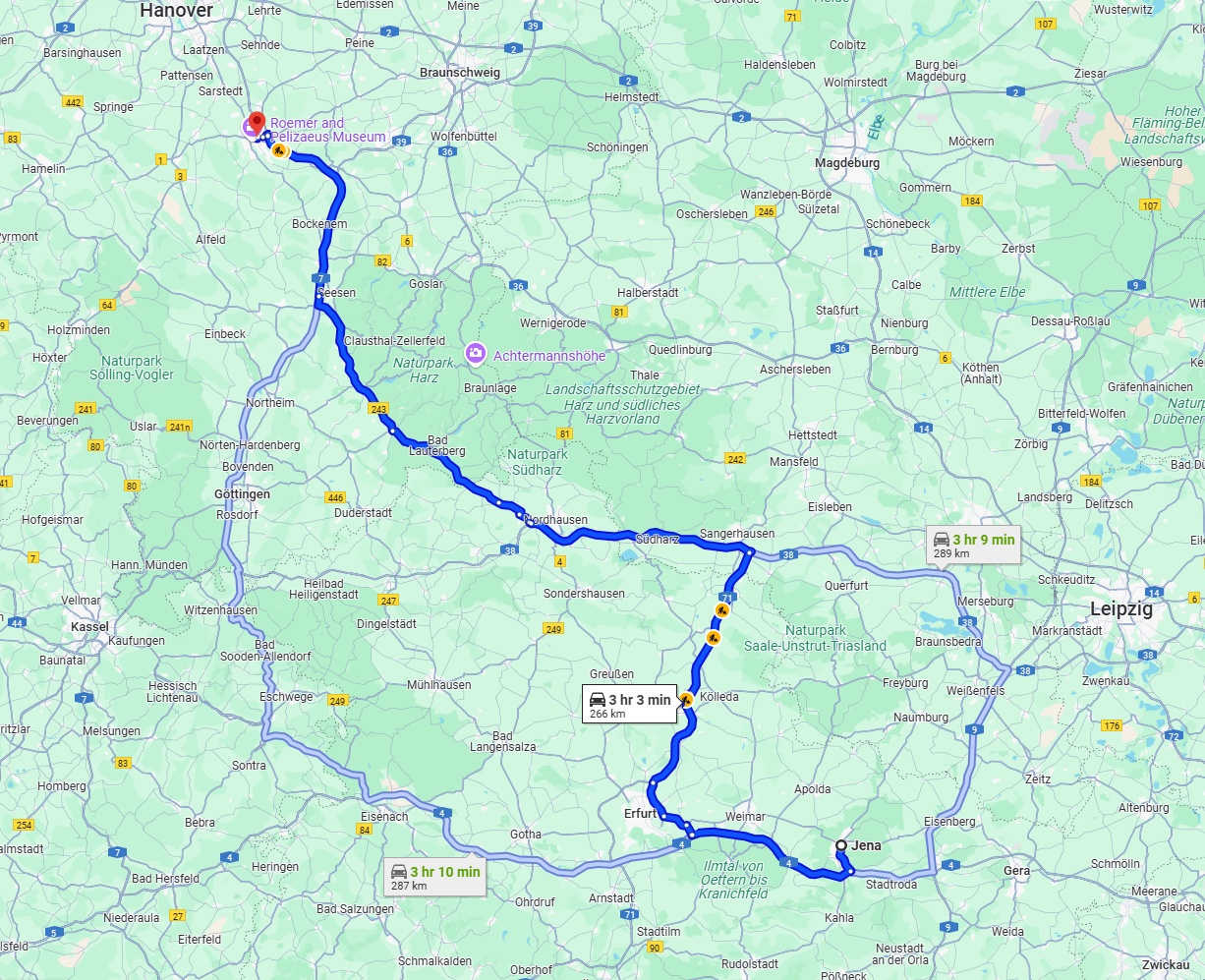 Anreise von Jena Zu Hildesheim Über via B243