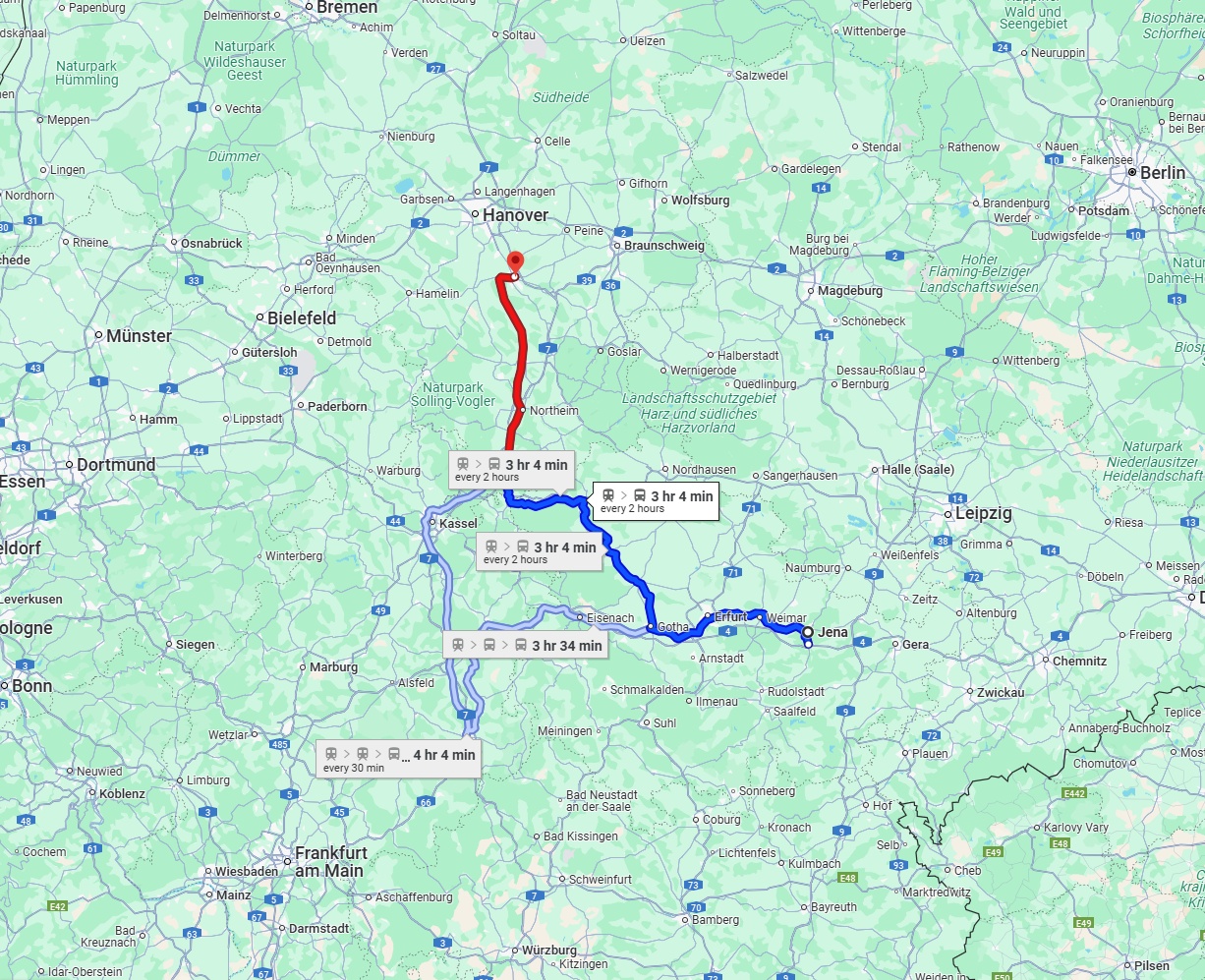 Anreise von Jena Zu Hildesheim Über 