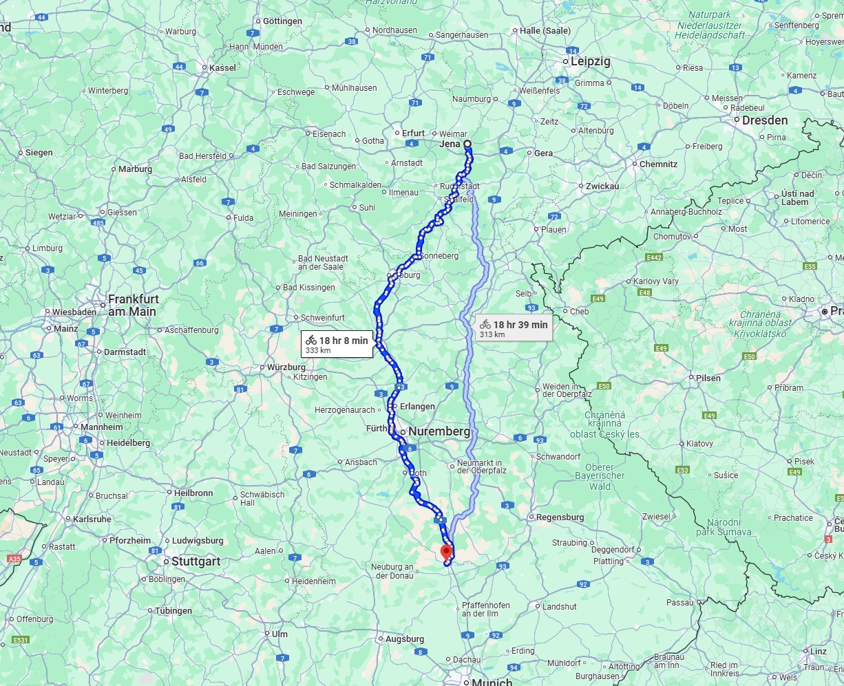 Anreise von Jena Zu Ingolstadt Über 