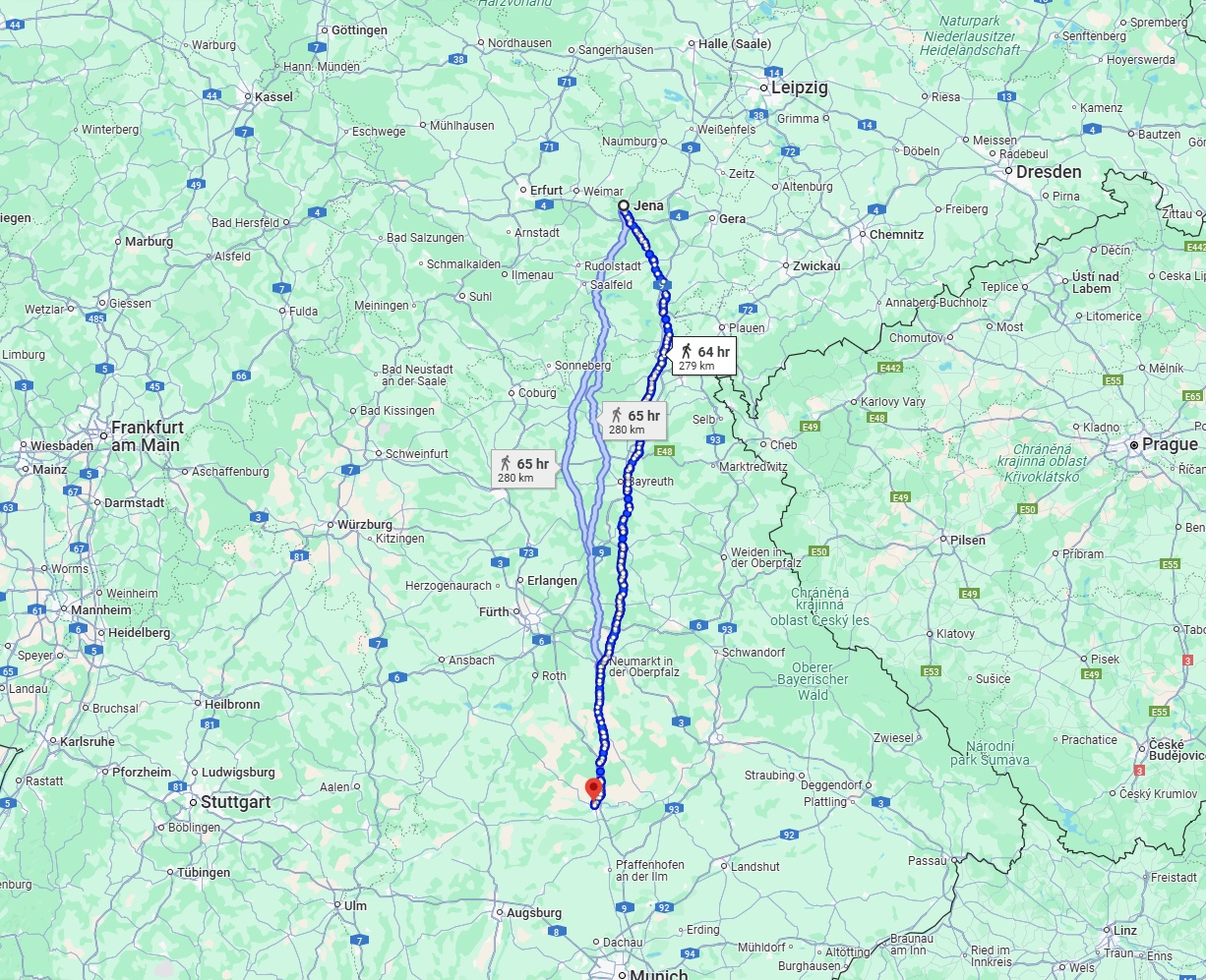 Anreise von Jena Zu Ingolstadt Über 