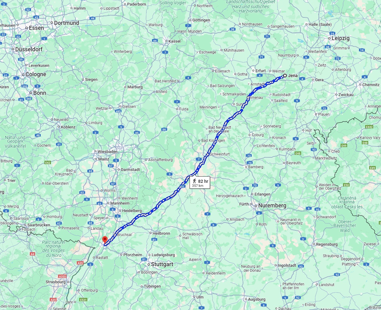 Anreise von Jena Zu Karlsruhe Über 